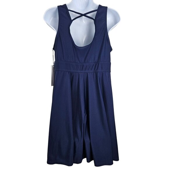 Kate Kasin Womens Navy Large Swimsuit with Boy Shorts Bow Tie & Crisscross Back - Picture 4 of 12